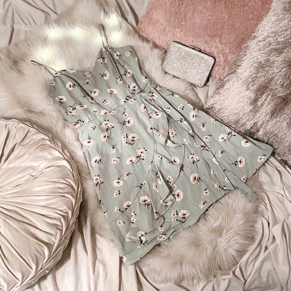 Mint Green Floral Dress